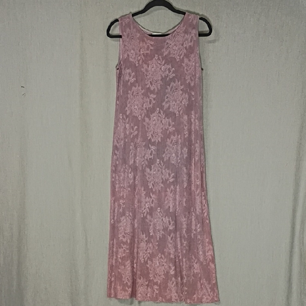 Dressing Clio Women's Size PL Maxi Dress Mauve Floral Pattern Sleeveless